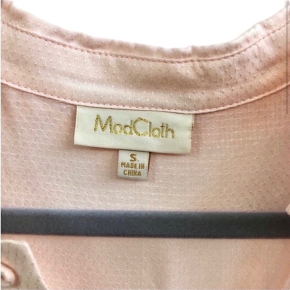 Anthropologie ModCloth Thoroughly Ladylike Button-Up Top Pink Small S - Picture 5 of 5